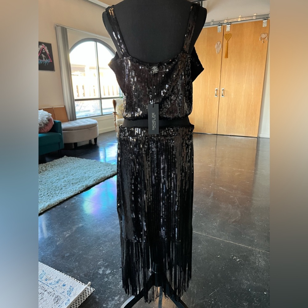 Nwt Rachel Zoe Sequin Set In Black Size Large - image 4